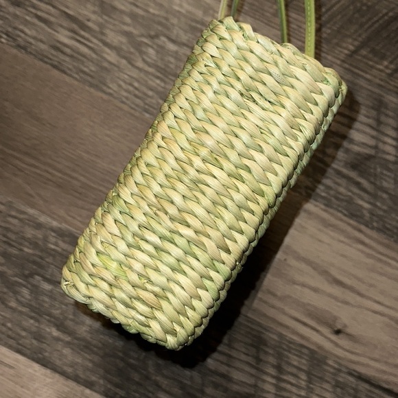 Sun and Sand straw handbag purse green palm trees - Picture 14 of 14